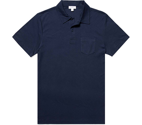 Sunspel Riviera Navy Sea Island Cotton