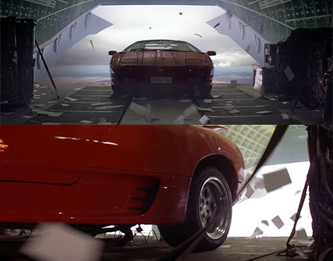 Lamborghini Diablo seen in Die Another Day cargo plane gustav graves