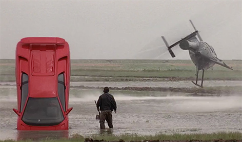 Lamborghini Diablo seen in Die Another Day cargo plane gustav graves rice field korea