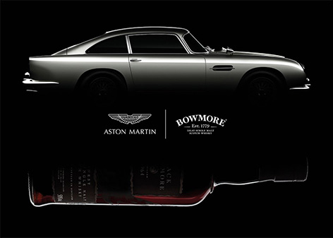 Aston Martin Black Bowmore DB5 1964 whisky collaboration bottle