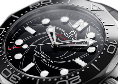 Omega Seamaster Diver 300M James Bond Numbered Edition Platinum-Gold dial close up