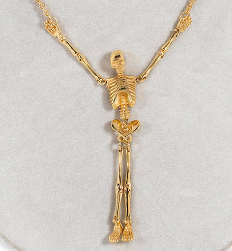 vivienne westwood skeleton necklace close