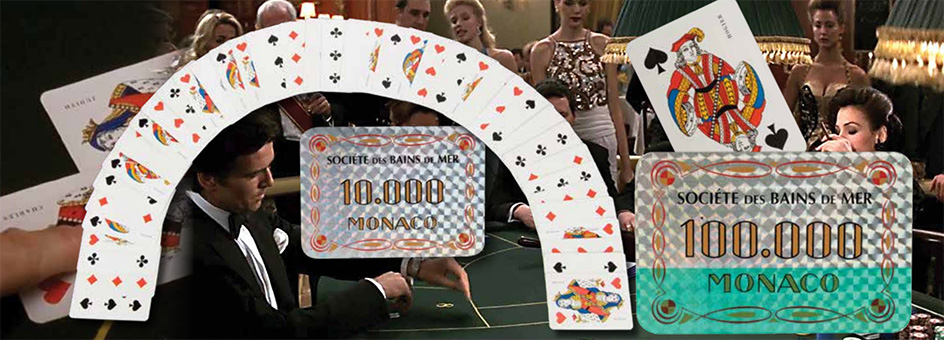 Casino Monaco chips and cards from baccarat game in GoldenEye auction