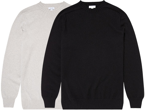 Sunspel Ian Fleming Scottish Cashmere Cotton Crew Neck Jumper