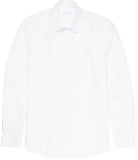 Sunspel Ian Fleming Sea Island Cotton Shirt white