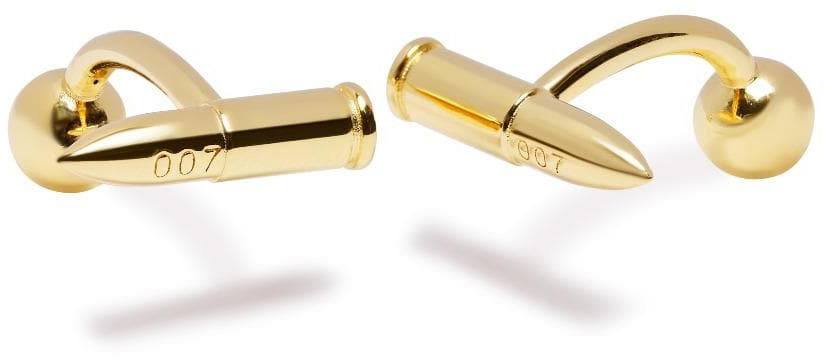Golden Bullet cufflinks 007 James Bond 24k plated