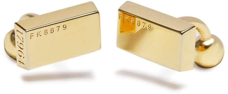James Bond 007 gold bullion cufflinks