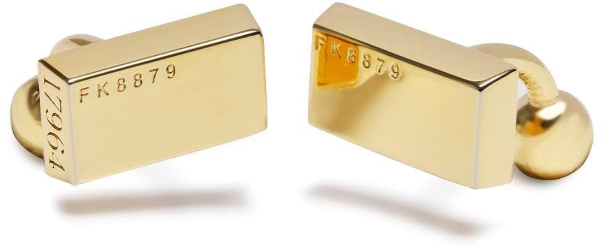 Gold bar cufflinks by James Bond 007