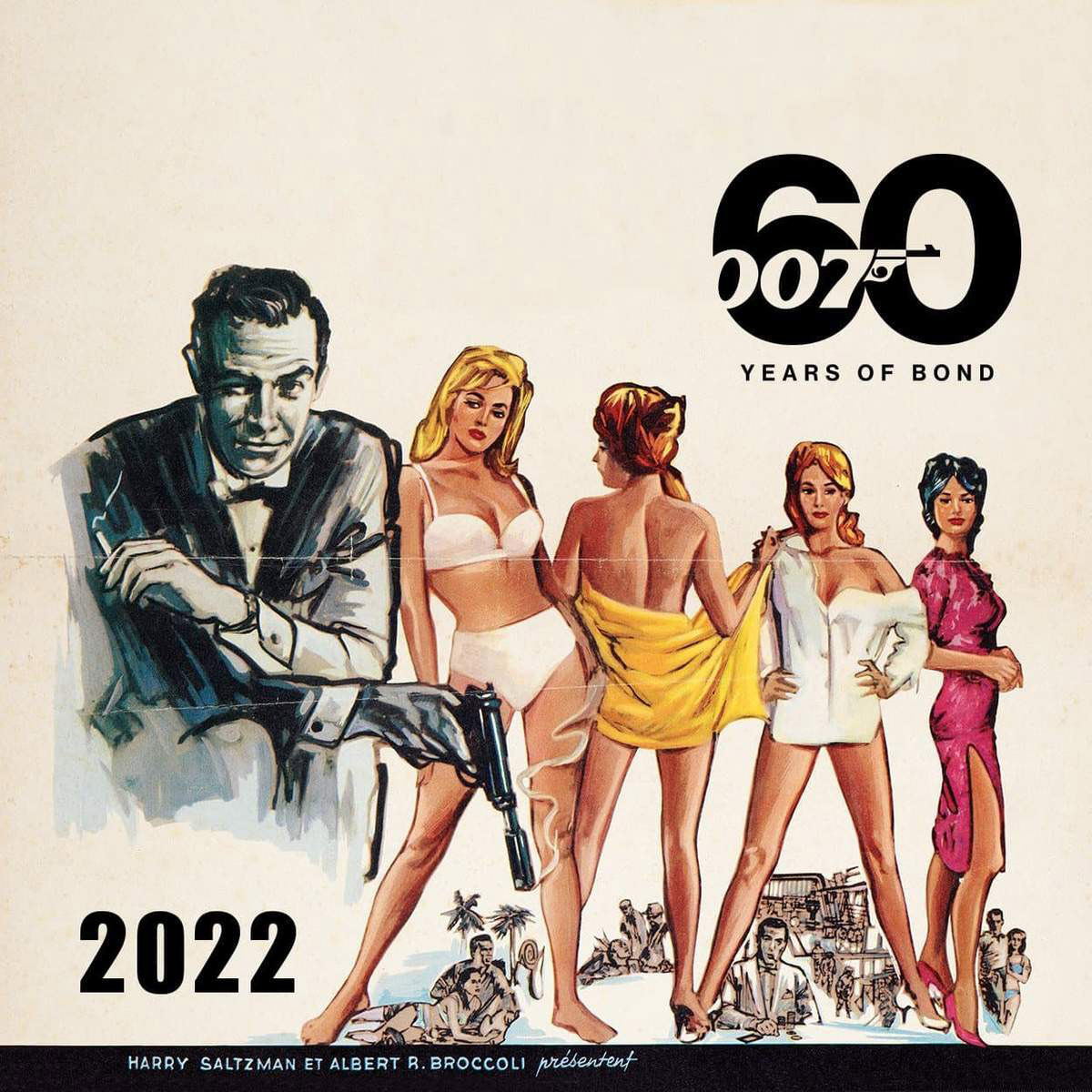 james bond 60th anniversary logo calendar