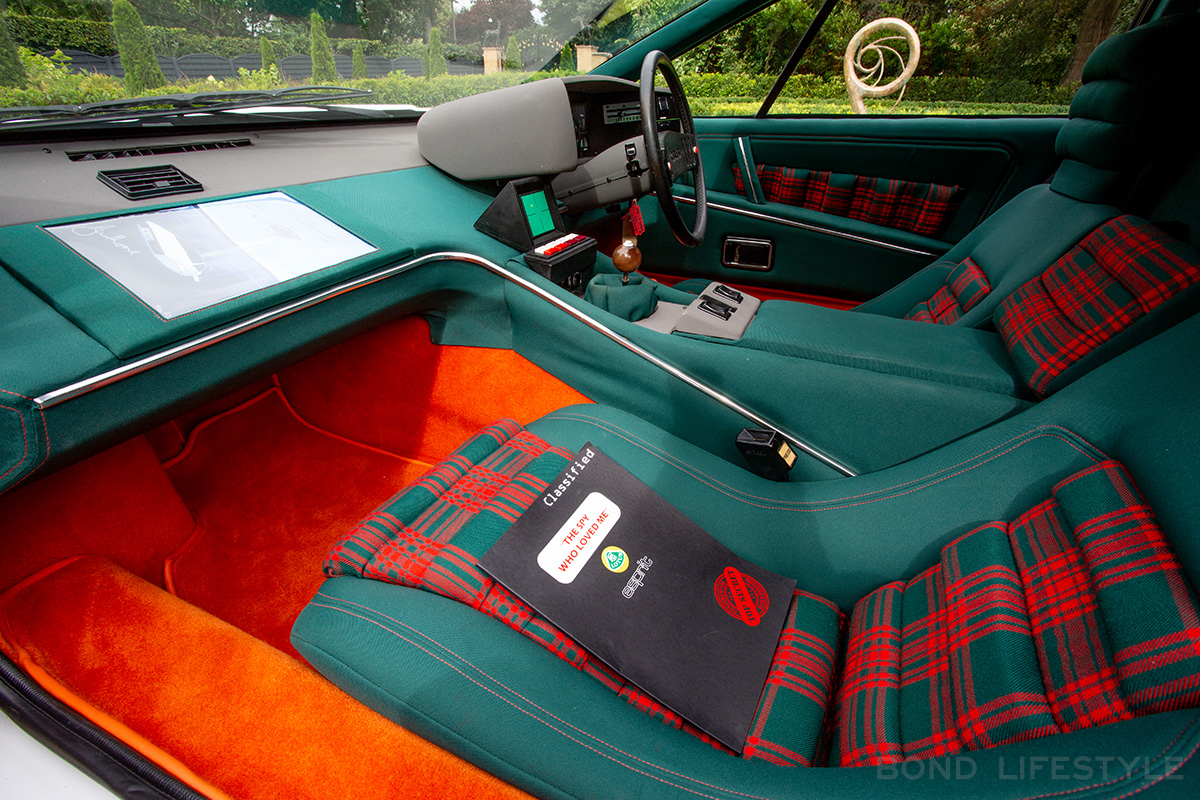 Lotus Esprit The Spy Who Loved Me tribute car interior tartan lining