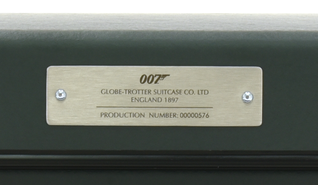 Globe-Trotter Attaché Case No Time To Die collection plaque