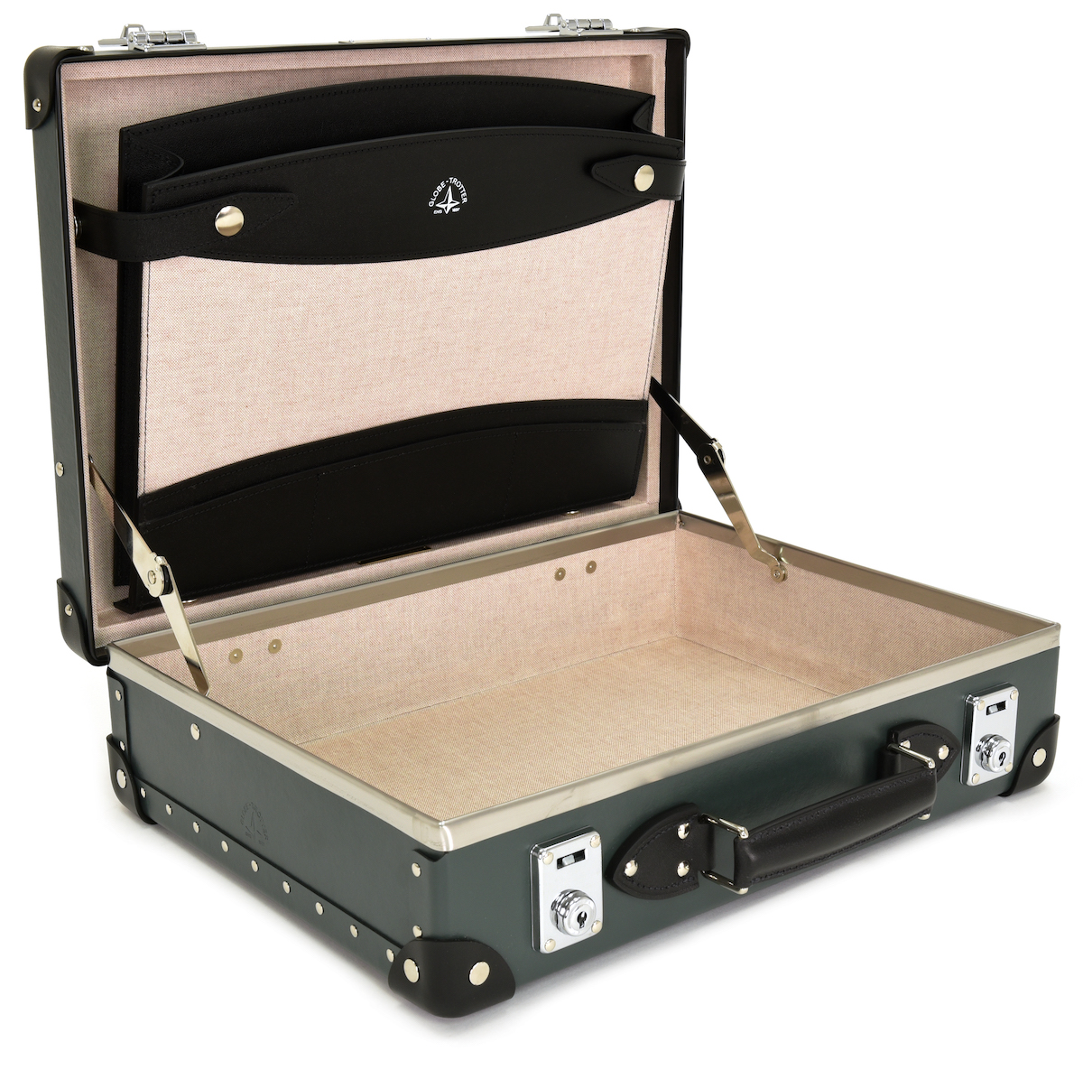 Globe-Trotter Attaché Case No Time To Die collection open interior