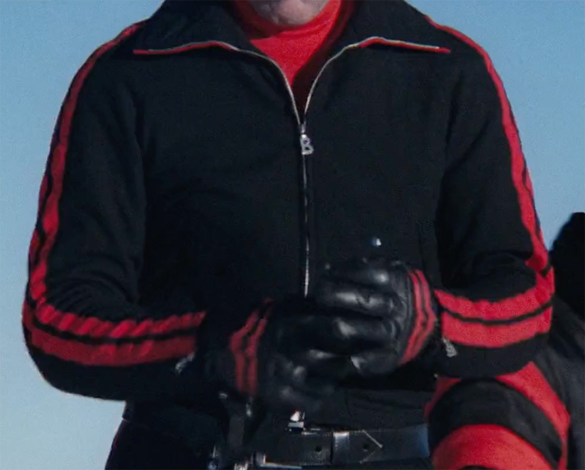 Bogner black red suit jacket zipper logo spy who loved me