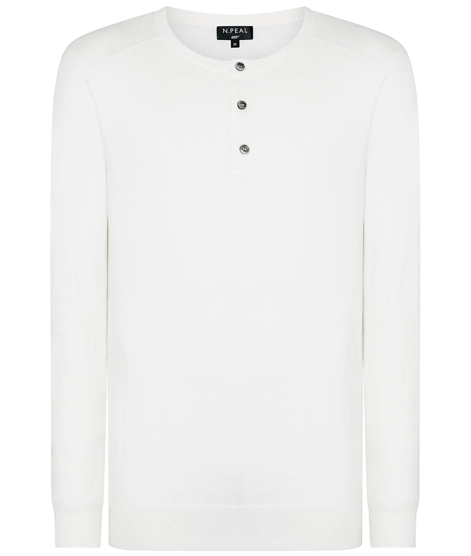 N.Peal releases James Bond 007 White Henley shirt | Bond Lifestyle