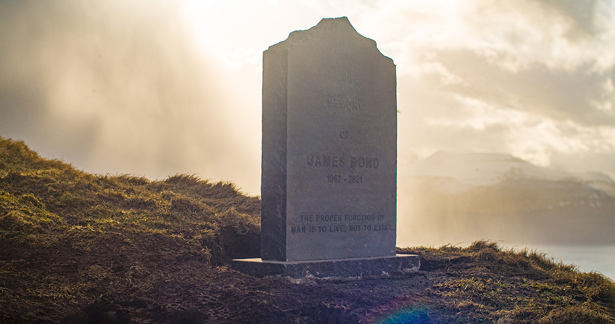 Tombstone graveyard Faroe Islands James Bond location Kalsoy 2 sun