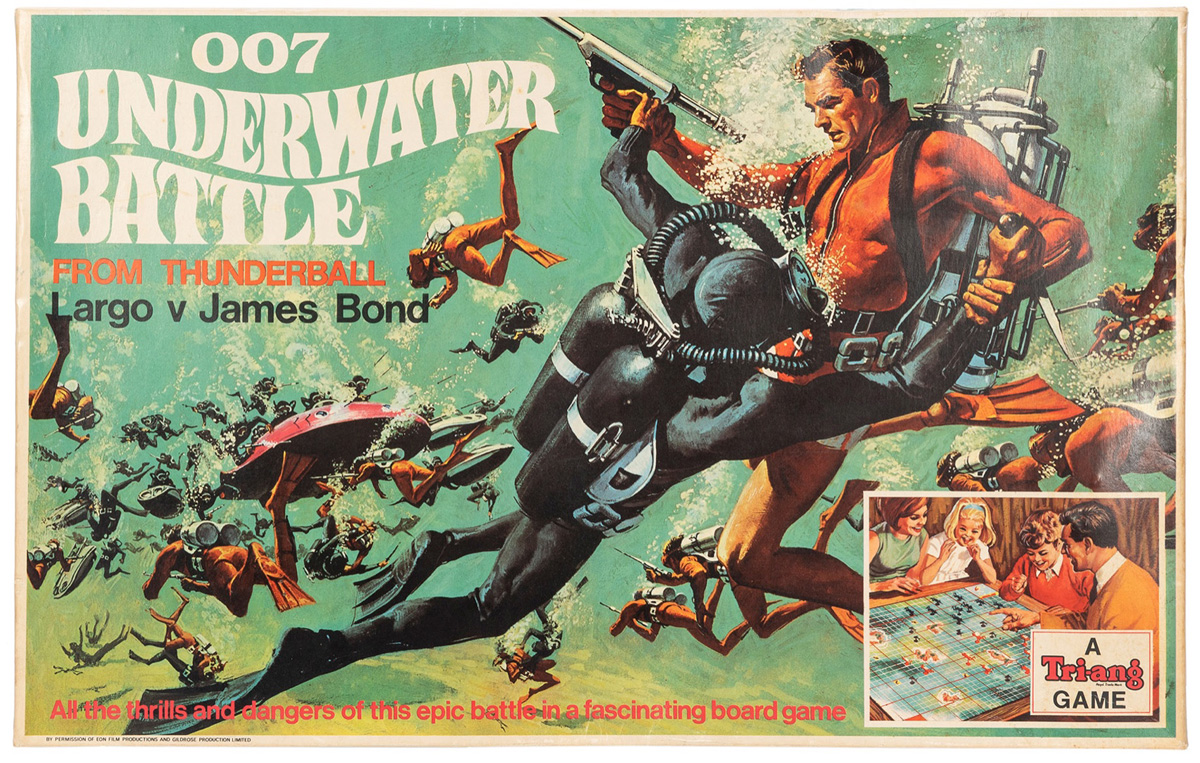 007 underwater battle from thunderball largo v james bond game auction vintage