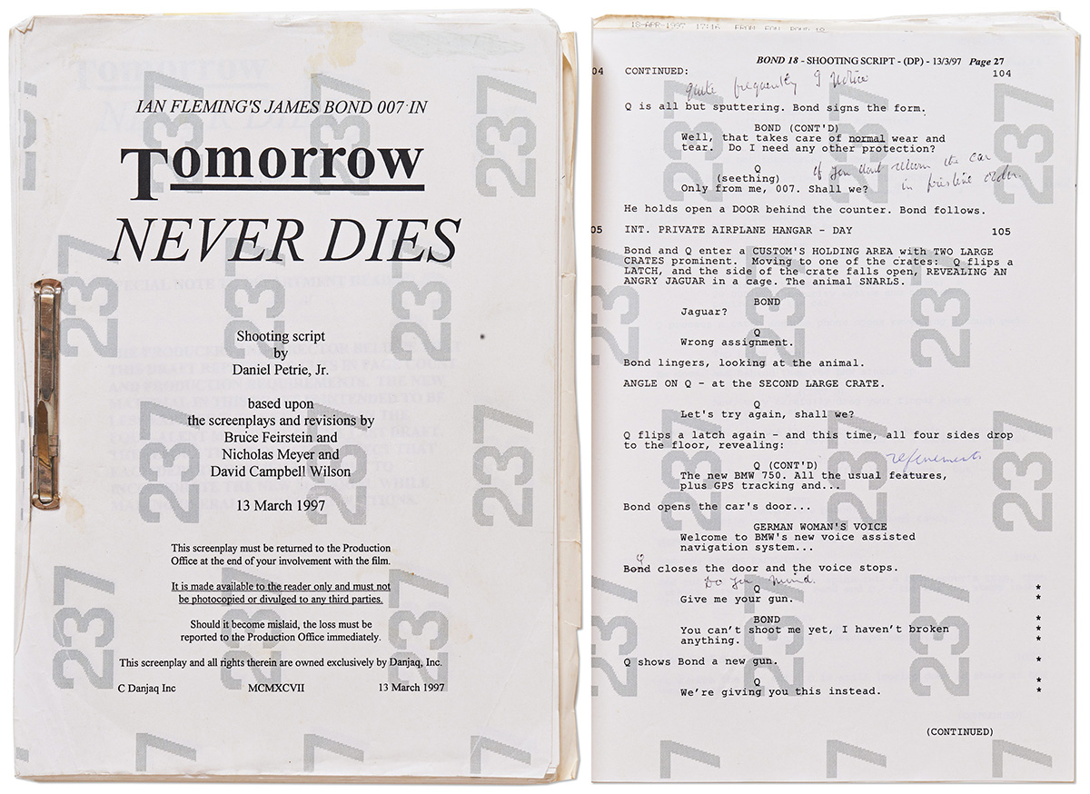 Desmond Llewelyn Q James Bond archive on auction tomorrow never dies