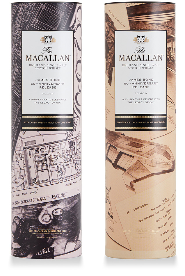 The Macallan 60 Years of James Bond Anniversary collection, decade 3 and 4