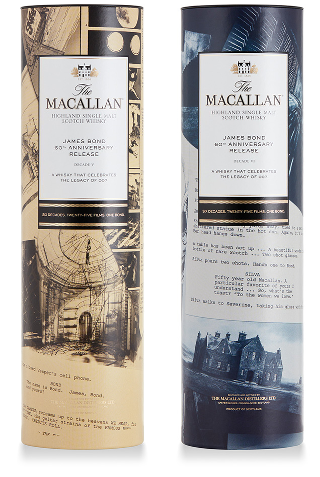 The Macallan 60 Years of James Bond Anniversary collection, decade 5 and 6