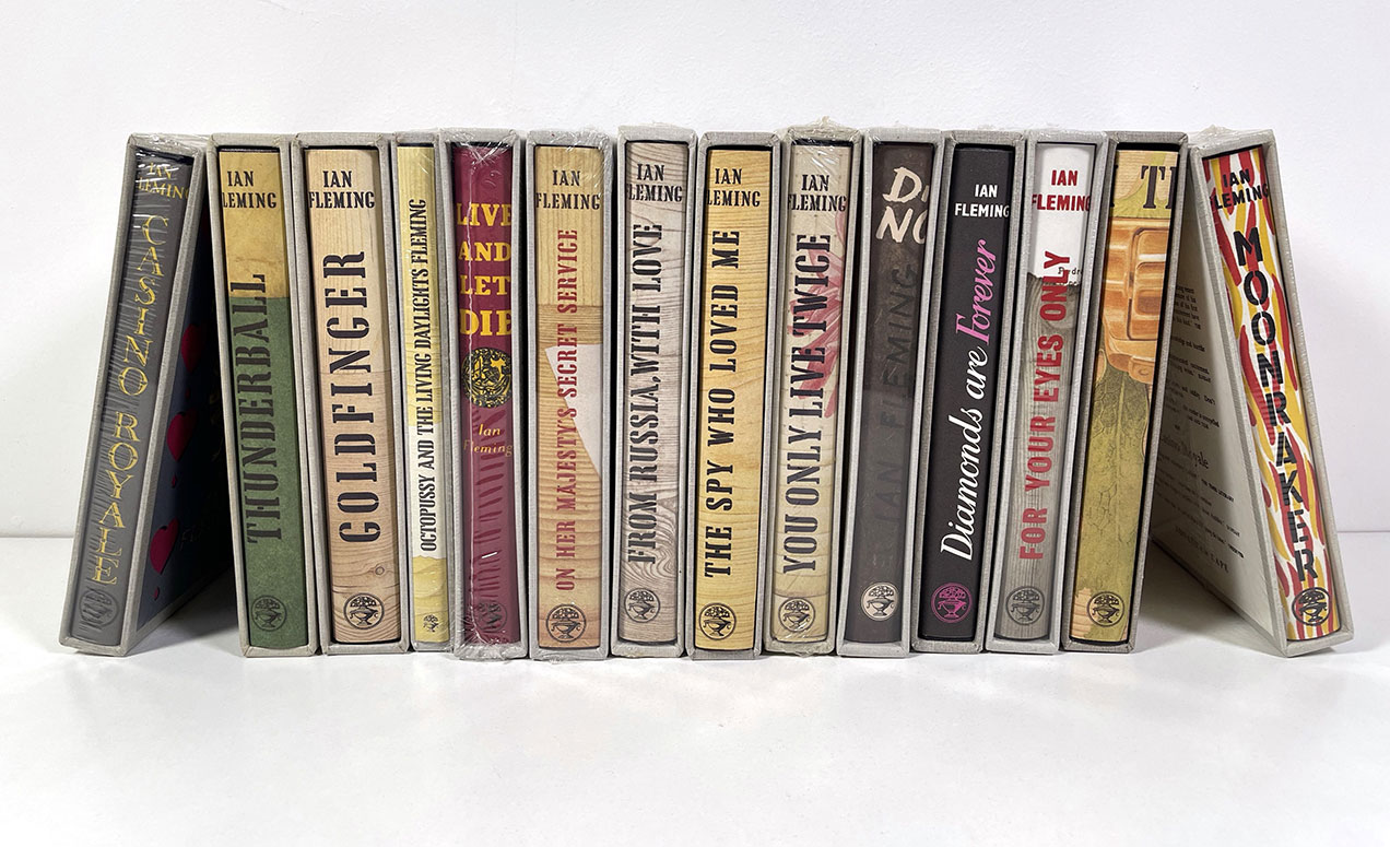 Set fourteen facsimile replica editions Ian Fleming-written James Bond novels 1989 First Edition Library in conjunction with Jonathan Cape