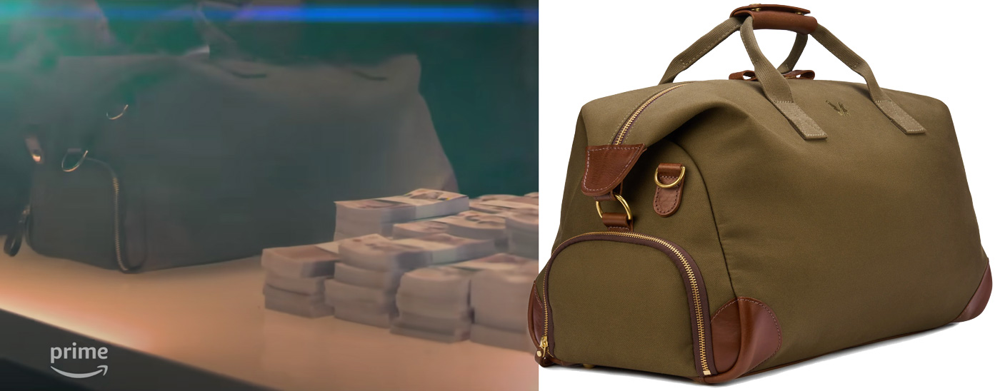 Bennett Winch Weekender Olive bag in the 007: Road to a Million trailer