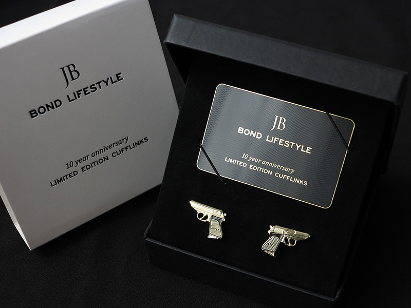 JAMES BOND BADDIE HIGH QUALITY SILVER PLATED CUFF LINKS IN PLAIN BOX SPECTRE 