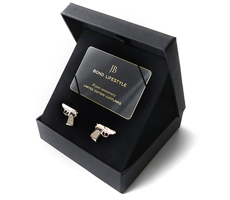 Bond Lifestyle Cufflinks gold gun