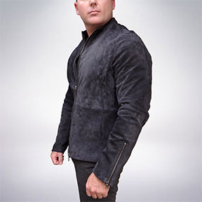 John Varvatos Suede Racer Jacket Bond Lifestyle