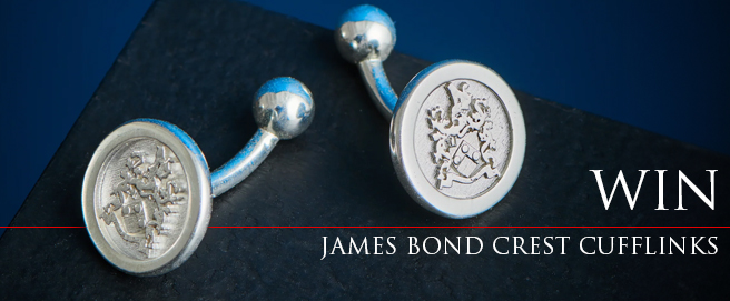 Win James Bond Family Crest Silver Cufflinks HP