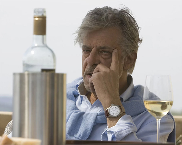 photo © Danjaq LLC, MGM, Columbia Giancarlo Giannini as René Mathis wearing a Hamilton Khaki Field watch in the movie Quantum of Solace.