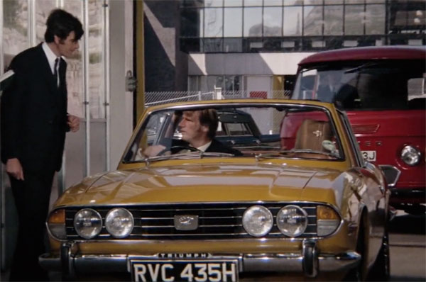 Peter Franks arrives at Dover in the Triumph Stag in Diamonds Are Forever
