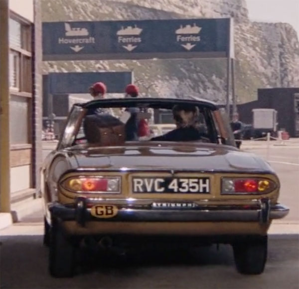 James Bond leaves Dover in the Triumph Stag in Diamonds Are Forever