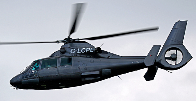 photo © gaultonp The Eurocopter AS365 Dauphin N2 G-LCPL helicopter that was used in SPECTRE