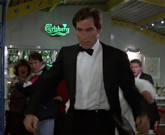 photo © Danjaq, UA A Carlsberg neon sign is visible during the Prater café scene in The Living Daylights.