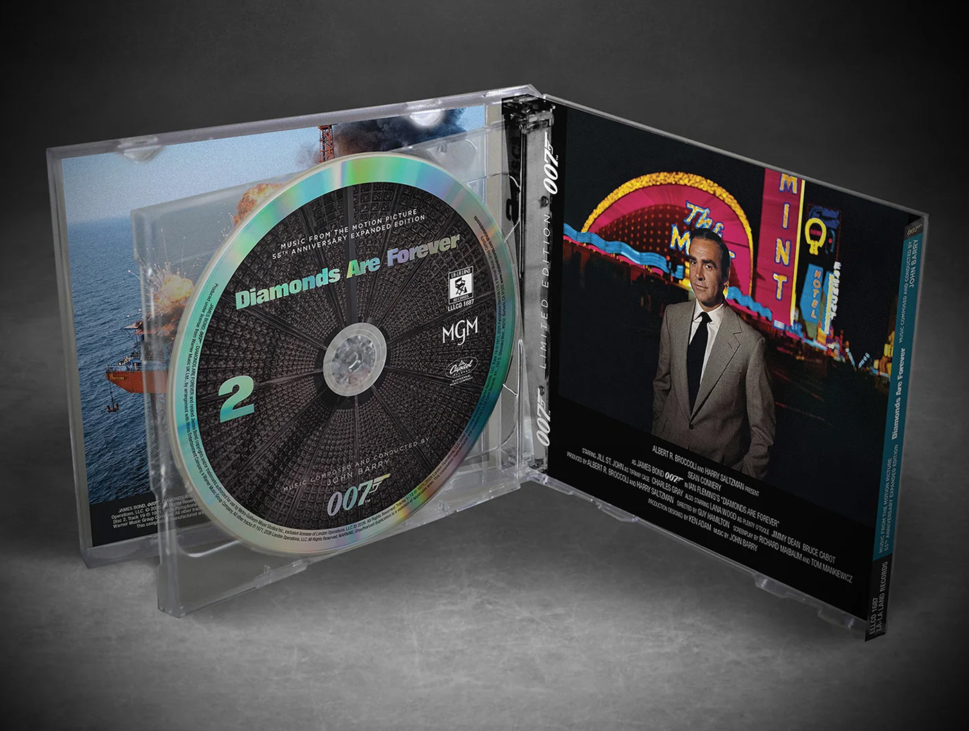 The James Bond Diamonds Are Forever Soundtrack Double CD Set - 55th Anniversary Expanded Remastered Edition open