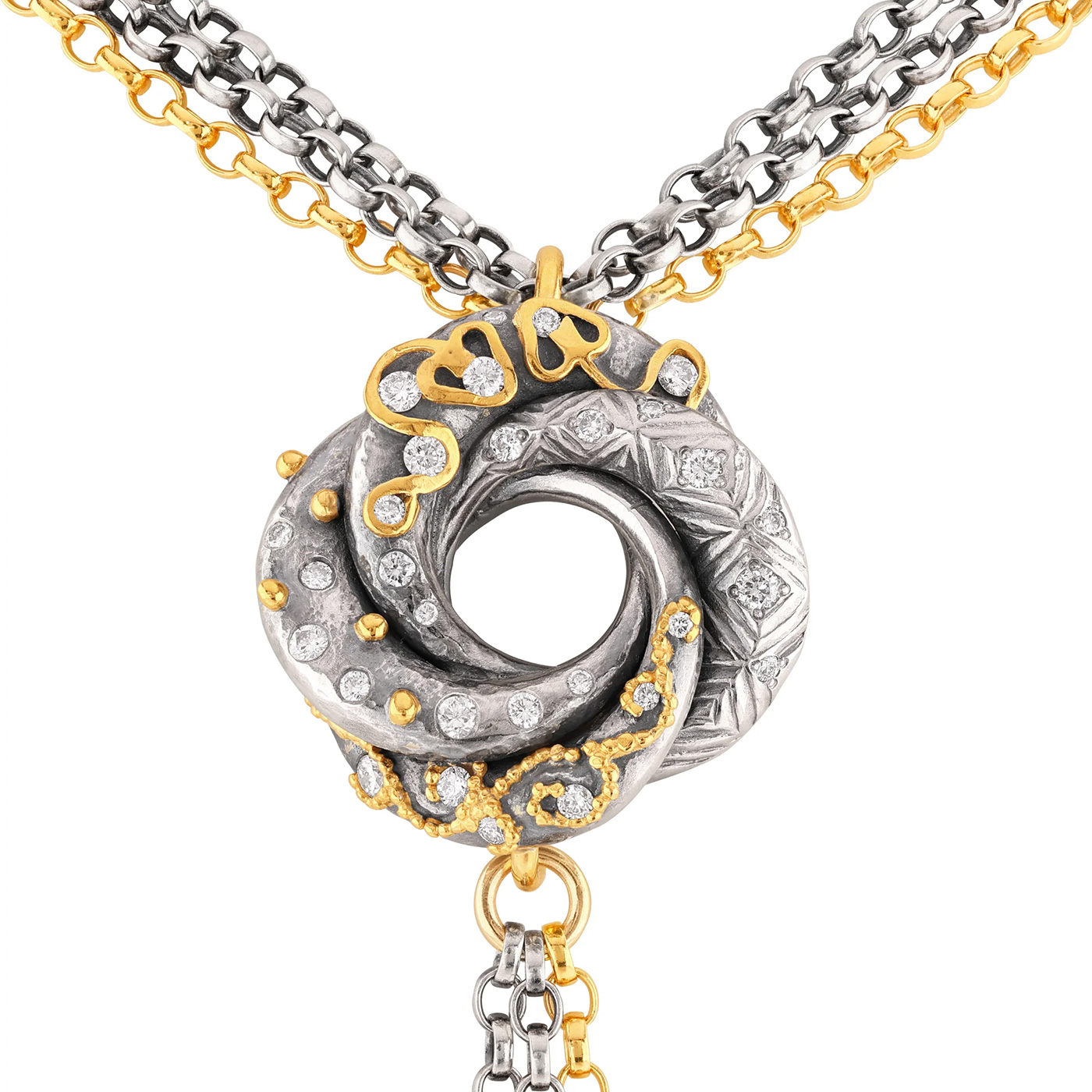 Limited Edition Anniversary Diamond Algerian Loveknot Necklace by Sophie Harley clean