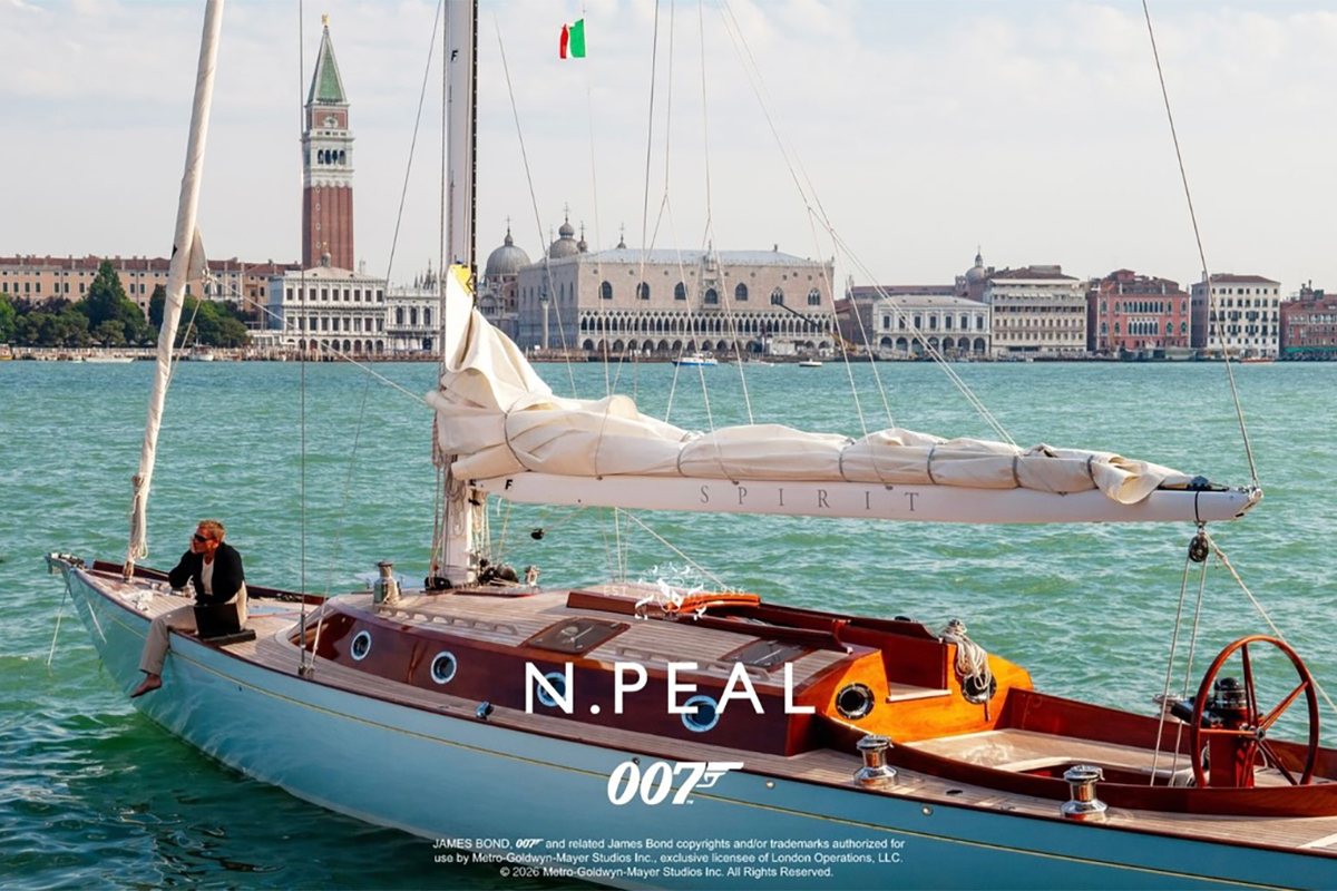 N.Peal launches Casino Royale-inspired cashmere cardigan venice spirit yacht