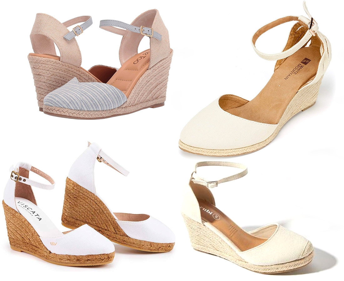 espadrille wedges in white