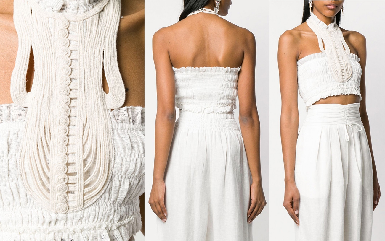 white linen halter top