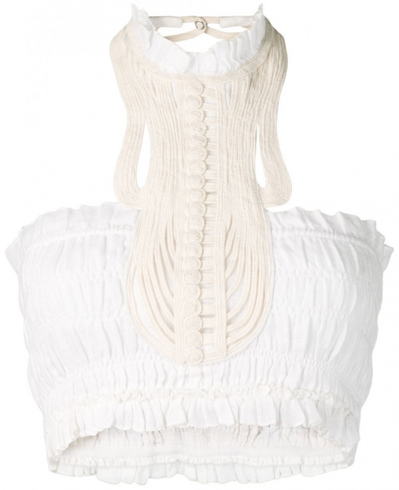 white linen halter top