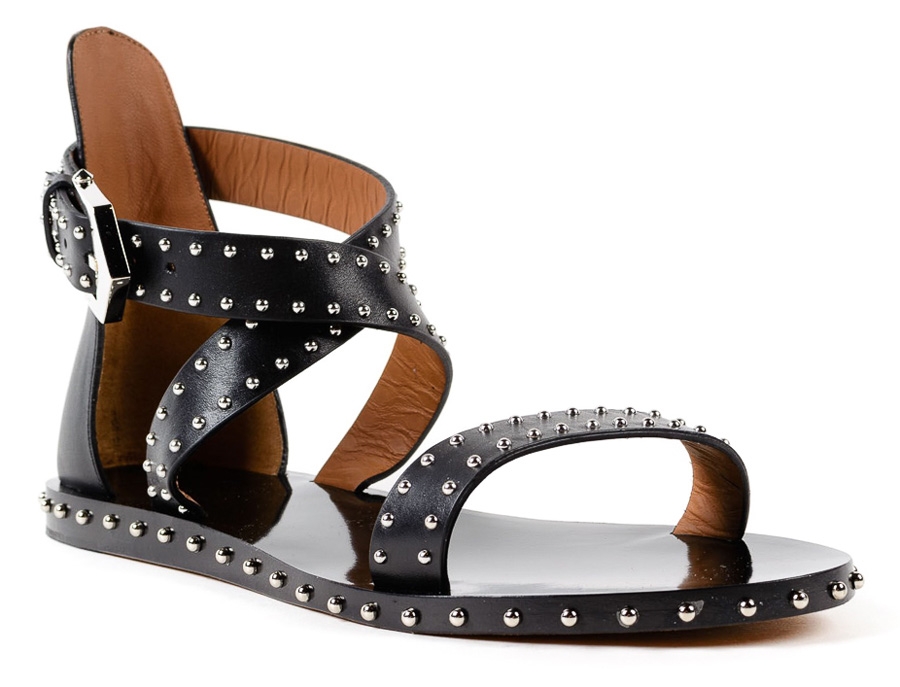 Givenchy Elegant Studded Leather Flat Sandals | Bond Lifestyle