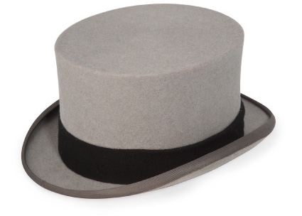 Co. Hatters dove grey felt top hat 