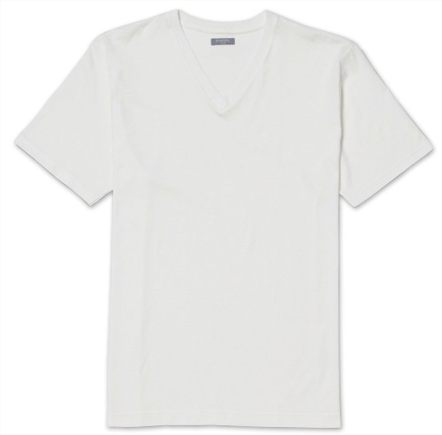 T-shirt Sunspel Col V Riviera Midweight - Bleu Marine, Taille XL - Neuf Sans étiquette