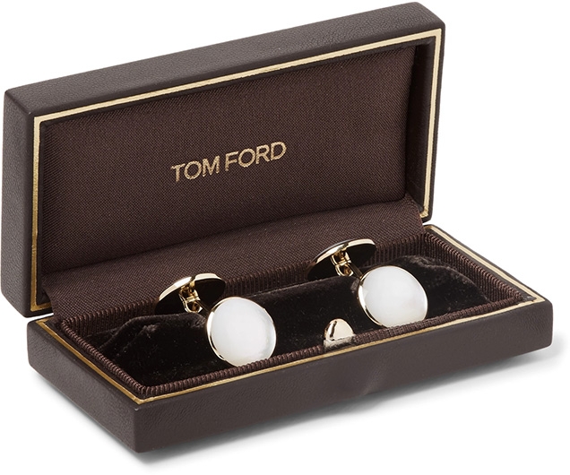 Tom Ford mother of pearl cufflinks in Tom Ford cufflink box