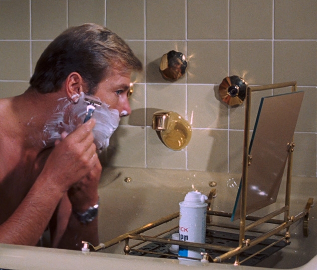 James Bond uses a Schick razor and Schick Lather shaving cream in the movie Live And Let Die