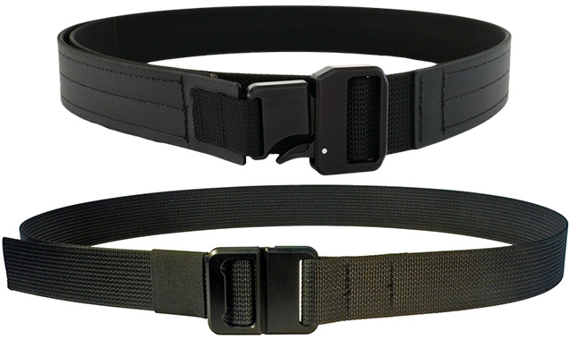 Carbon Tactics Epoch buckle with belt (top) and Carbon Tactics Quicky buckle with belt