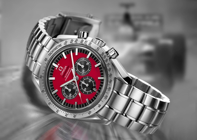 omega speedmaster michael schumacher red