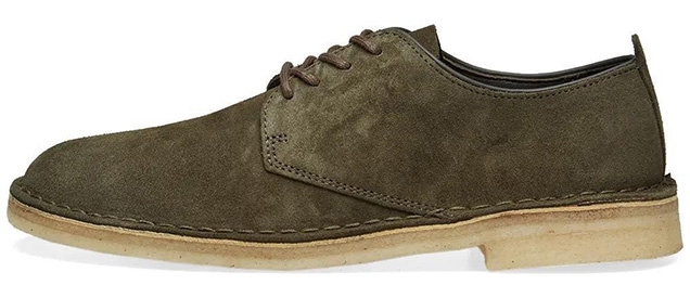 Clarks Originals Desert London in Pine Green suede and White Crepe Sole