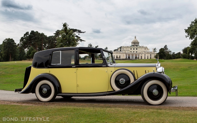 The Rolls-Royce Phantom III that was used in the movie Goldfinger back at Stoke Park during the Bond 50th Anniversary celebrations in 2012