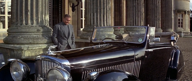 Bond admiring his 1937 Bentley 4¼ Litre Gurney Nutting 3-Position-Drophead Coupé, chassis number B129JY